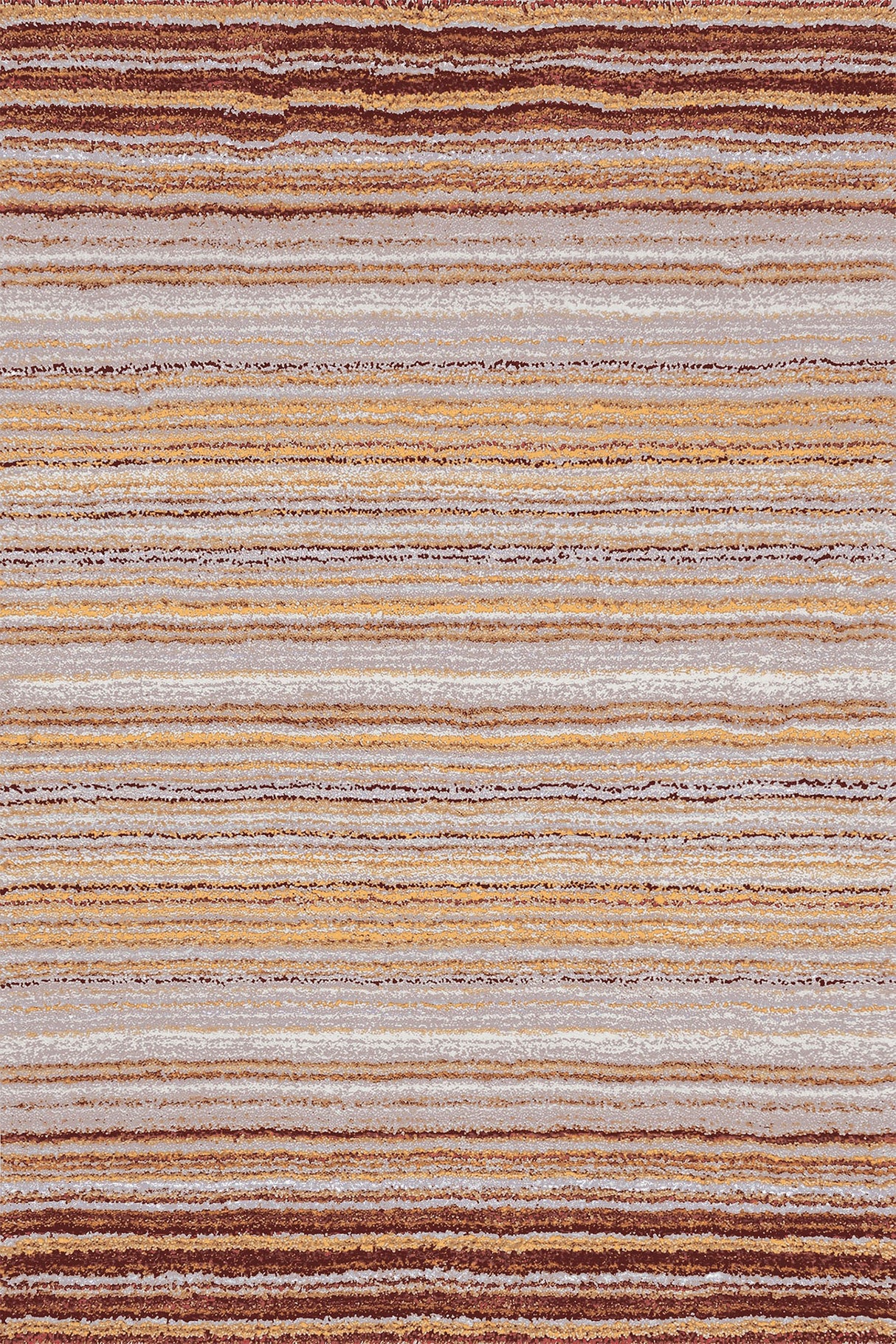 Alfombra Dune sobre fondo blanco, destacando sus tonos marrones y cremas que aportan un toque de sofisticación y calidez a cualquier espacio del hogar. Su diseño natural crea un ambiente relajante, perfecto para salones, dormitorios o estudios. Lavable en lavadora, base antideslizante, sin pelusas e hipoalergénica.