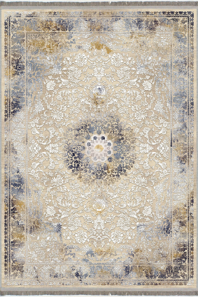 Alfombra 'Serenity' sobre un fondo blanco, destacando su suave textura en un tono azul calmante con un patrón geométrico sutil que añade elegancia.