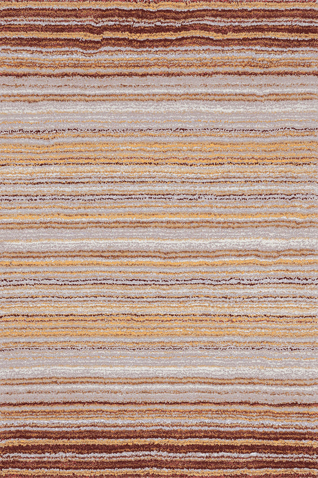 Alfombra Dune sobre fondo blanco, destacando sus tonos marrones y cremas que aportan un toque de sofisticación y calidez a cualquier espacio del hogar. Su diseño natural crea un ambiente relajante, perfecto para salones, dormitorios o estudios. Lavable en lavadora, base antideslizante, sin pelusas e hipoalergénica.